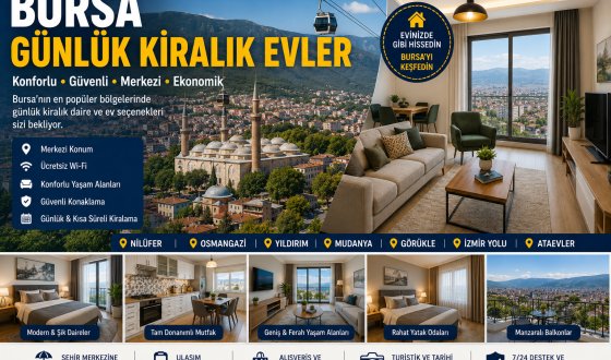 Bursa Günlük Kiralık Evler | Nilüfer, Osmangazi, Mudanya ve Merkezi Bölgeler Rehberi 2026