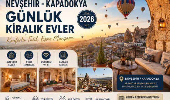 Nevşehir Kapadokya Günlük Kiralık Evler: 2026 Kapsamlı Konaklama Rehberi