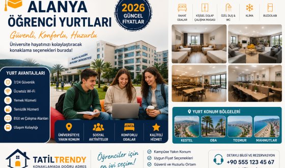 Alanya Öğrenci Apart ve Yurtları 2026